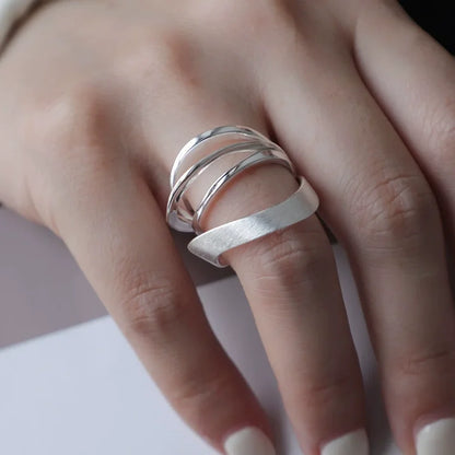 VENTFILLE 925 Sterling Silver Flower Lace Ring | Korean Fashion Adjustable CZ Ring