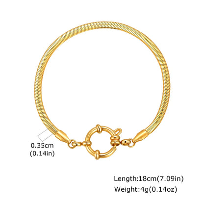 Vnox Square Chain Bracelet | Gold Stainless Steel Round Bubble Link Jewelry for Women