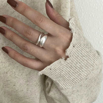 VENTFILLE 925 Sterling Silver Irregular Ring | Geometric Minimalist Jewelry for Women