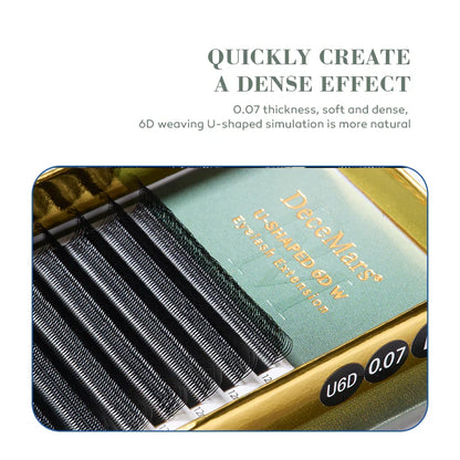 DeceMars U-Shaped 6D Eyelash Extensions | Salon Quality Synthetic Lashes
