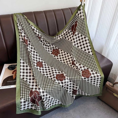 90x90cm Square Silk-Feel Scarf – Luxury Women’s Shawl & Head Wrap