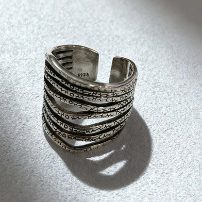 VENTFILLE 925 Sterling Silver Flower Ring | Hollow Out Retro Jewelry for Women