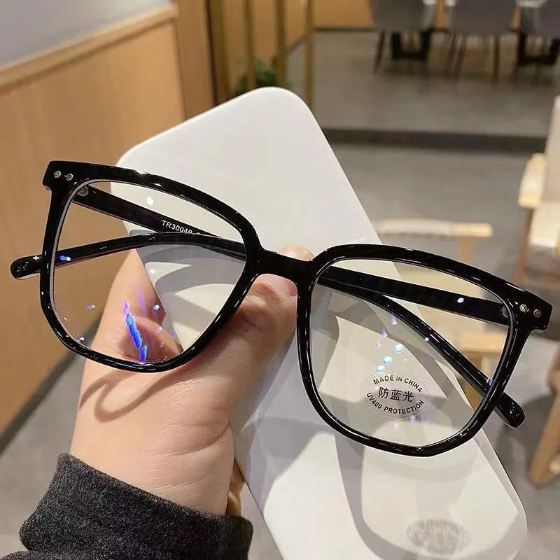 Anti-Blue Light Glasses for Women - Retro Oval Lightweight Plastic Frames with Gradient Lenses