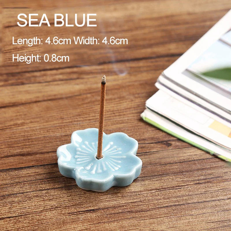 Ceramic Cherry Blossom Incense Holder | Aromatherapy Burner for Home & Office