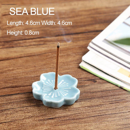 Ceramic Cherry Blossom Incense Holder | Aromatherapy Burner for Home & Office