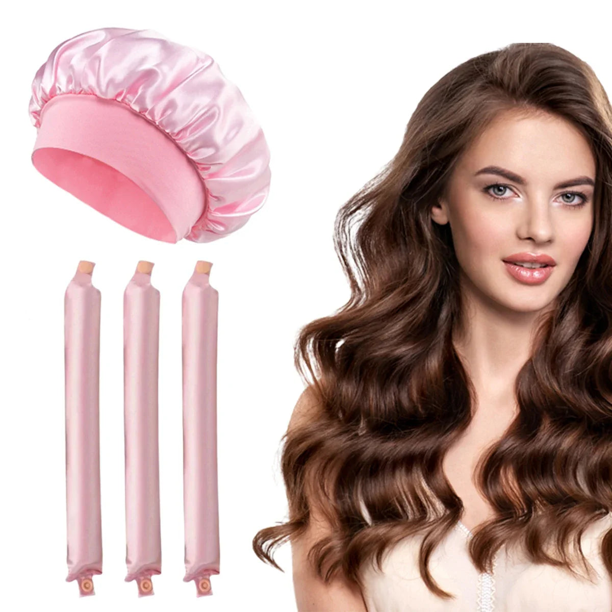 Satin Heatless Curling Rod Headband Set | No Heat Hair Curlers for Overnight Lazy Curls