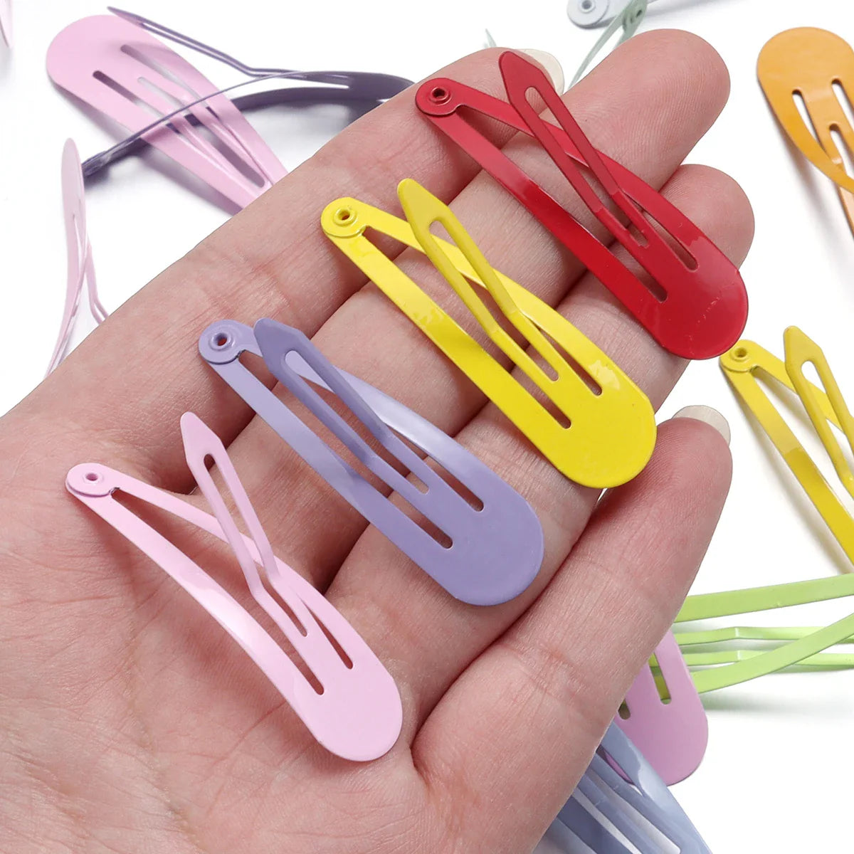 50-Pack Metal Candy Color BB Hair Clips – Waterdrop Hairpins for Kids, Girls & Women | Y2K