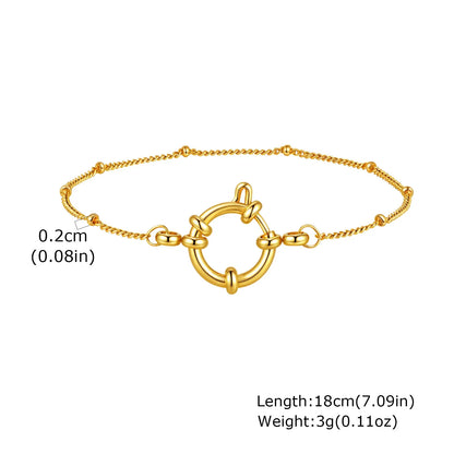 Vnox Square Chain Bracelet | Gold Stainless Steel Round Bubble Link Jewelry for Women