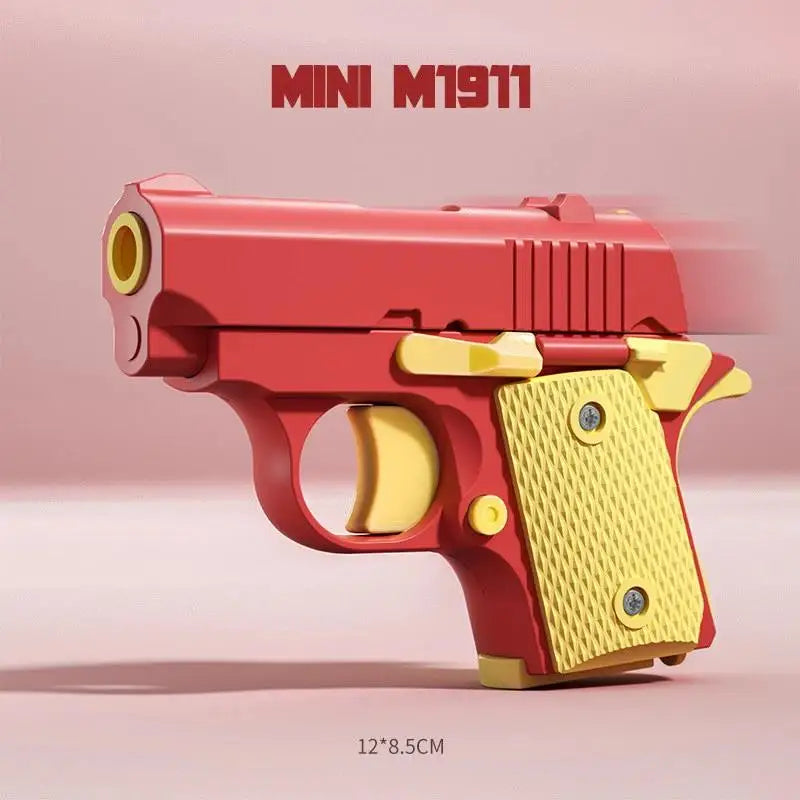 3D Printed Gravity Fidget Stress Relief Mini Pistol Toy | Manual Burst Decompression Toy for Adults and Kids