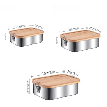 304 Stainless Steel Lunch Boxes Sealed Containers Portable Sushi Box Bento Camping Tableware Leakproof Food Carrier