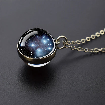 Solar System Galaxy Pendant Necklace | Unisex Astronomy Jewelry Gift