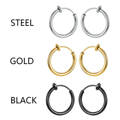 1 Pair Punk Clip On Earrings | No Hole Ear Cuff for Men and Women
