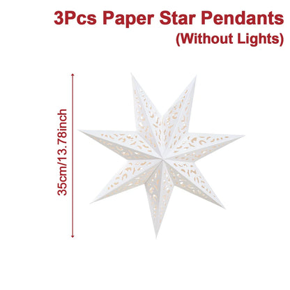 Christmas Paper Star Pendant Merry Christmas Decorations for Home 2025 Navidad Xmas Tree Hanging Lampshades Ornament New Year