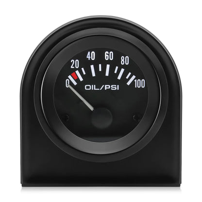52MM Oil Pressure Gauge Water Temperature Oil Temp Voltmeter Fuel Level Meter with Bracket Pod Holder For 12V Universal Vehicle