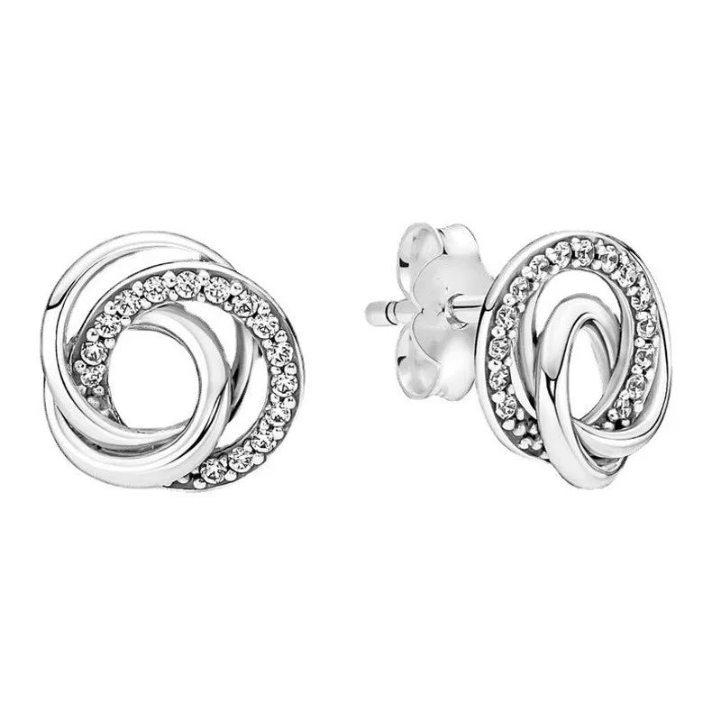 925 Sterling Silver Snowflake Heart Earrings | Fine Stud Earrings for Women