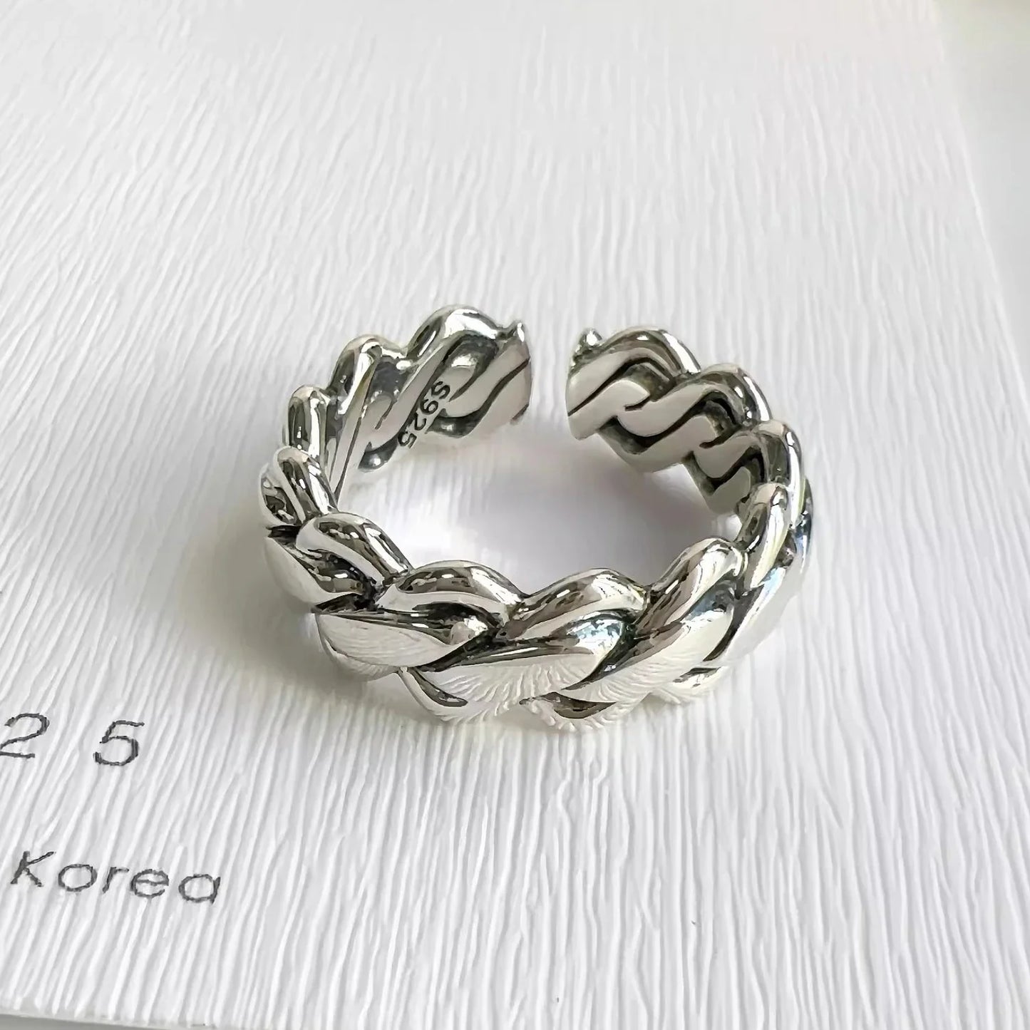 VENTFILLE 925 Sterling Silver Irregular Ring | Geometric Minimalist Jewelry for Women