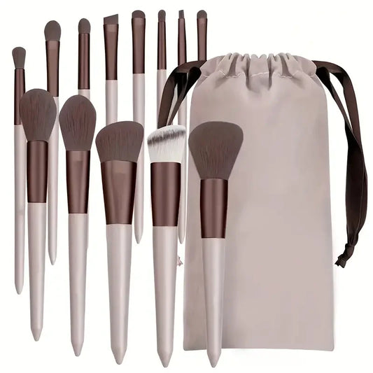 13-Piece Makeup Brush Set | Complete Eye Shadow, Concealer & Powder Brush Kit