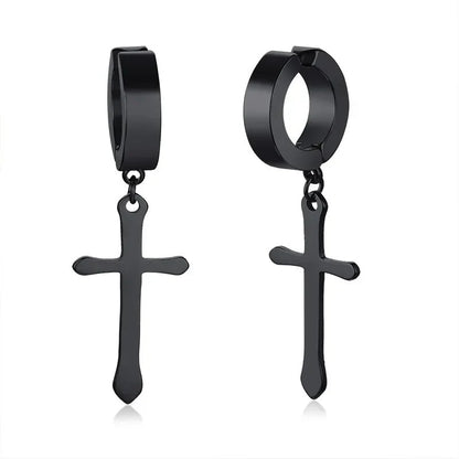 Stainless Steel Cross Earrings for Men | Durable Stud Earrings with Christian Cross Charm