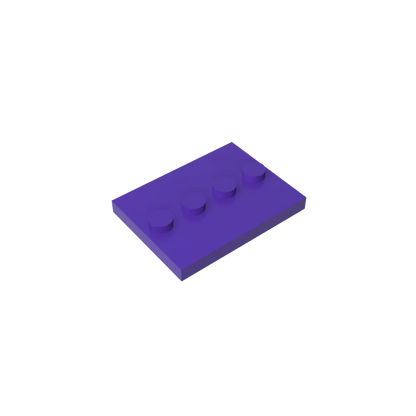 Gobricks GDS-980 Tile, Modified 3 x 4 with 4 Studs in Center | Compatible Building Block for DIY and MOC