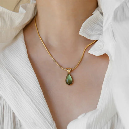 Teardrop Necklace Waterdrop Pendant | Minimalist Stainless Steel Jewelry for Women