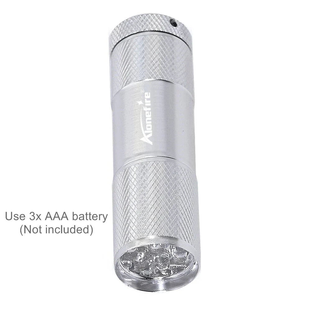 Alonefire 9 LED Mini Flashlight | Compact Portable Aluminum Torch