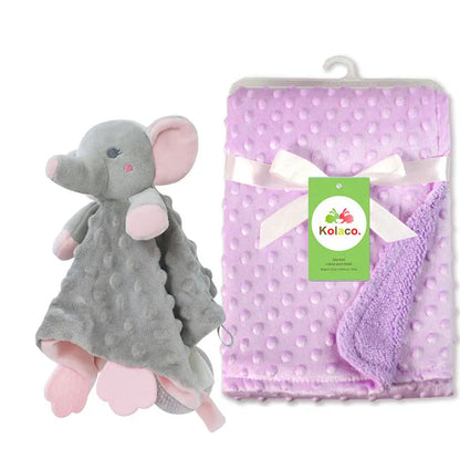 Personalized Newborn Baby Blanket with Name & Custom Stroller Gift Set