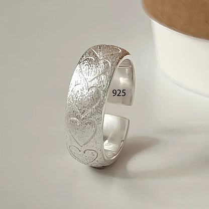 PANJBJ Real 925 Sterling Silver Retro Round Ring | Vintage Fine Jewelry for Women