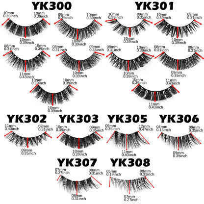 New Half Eyelashes 3D Cat Eye Lashes Clear Stem False Lashes