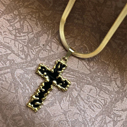 Stainless Steel Jesus Cross Necklace | Christian Pendant Jewelry for Men and Women