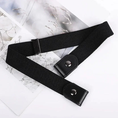Canvas Elastic No-Buckle Adjustable Belt for Jeans – Invisible Waistband 33–45in (85–115cm) for Women & Men