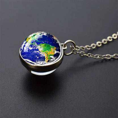 Solar System Galaxy Pendant Necklace | Unisex Astronomy Jewelry Gift
