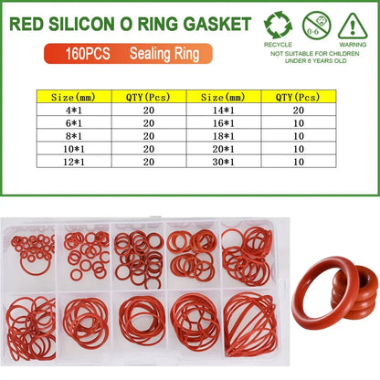 Red Silicone O-Ring Sealing Gasket | Food Grade VMQ Rubber Washer for Cooker