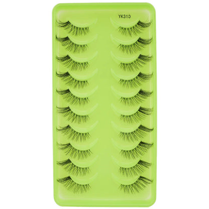 New Half Eyelashes 3D Cat Eye Lashes Clear Stem False Lashes