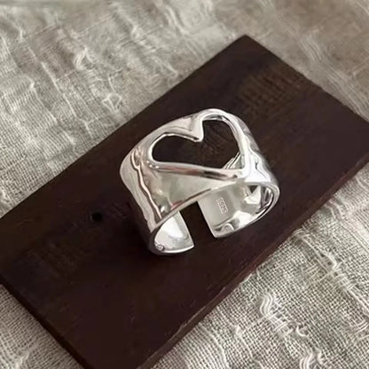 VENTFILLE 925 Sterling Silver Irregular Ring | Geometric Minimalist Jewelry for Women
