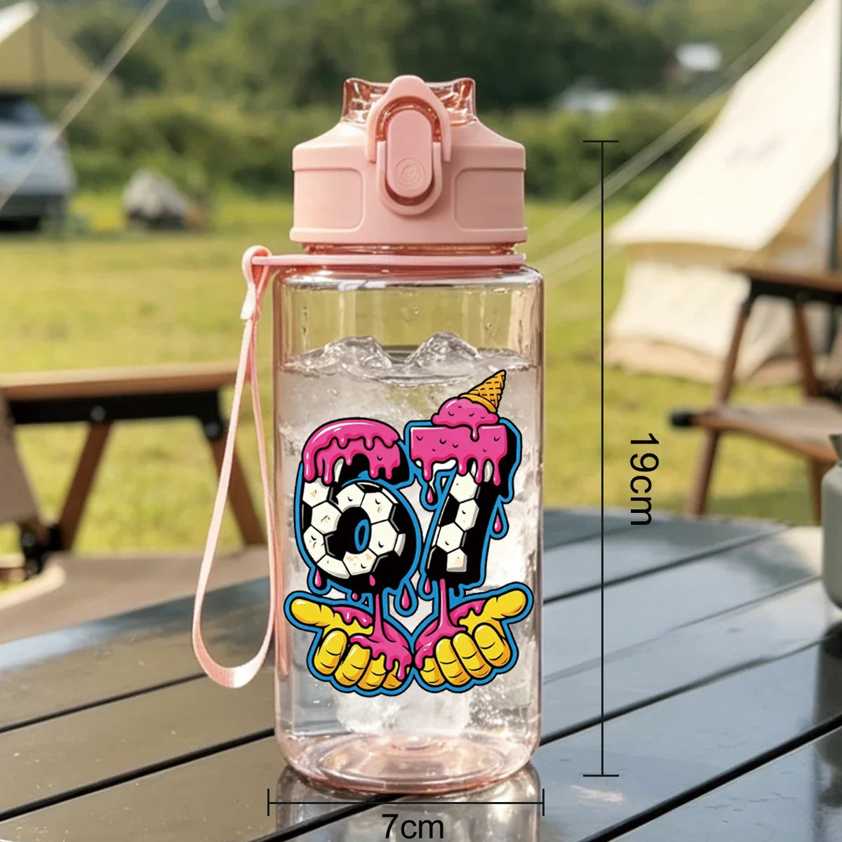 500ml 67 Printed Straw Cup | BPA Free Summer Water Bottle
