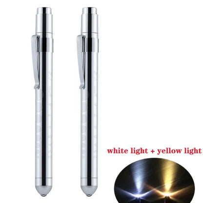2Pcs Medical Pen Light Flashlight | LED Diagnostic Torch with Pupil Gauge for Doctors and Nurses
