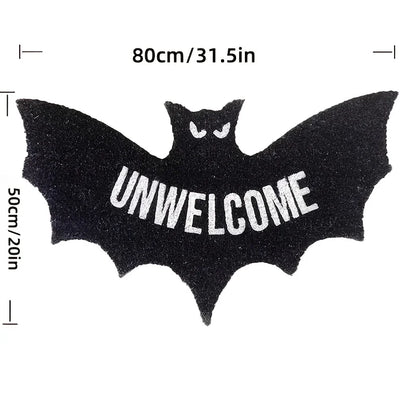 VIKAMA Halloween Shape Decorative Carpet Black Bat Doormat Gothic Entrance Mat Washable Stain-Resistant Carpet Outdoor Carpet