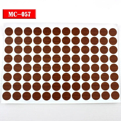 96Pcs 15mm Wood Furniture Screw Cap Covers | Self-Adhesive Hole Stickers for Desk Cabinets