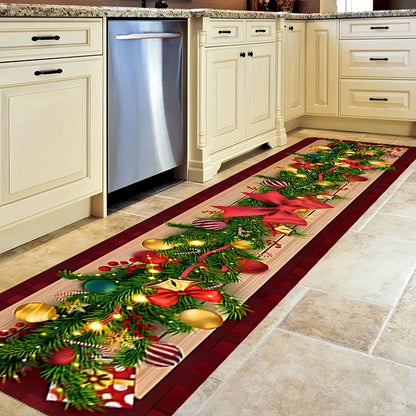 VIKAMA Christmas Carpet Long Carpet Hallway Rug Soft Living Room Carpet Rug For Bedroom Doormat Welcome Mat Christmas Decoration