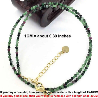 Faceted Gemstone Bead Choker Necklace and Bracelet Set | Natural Stone Jewelry for Men and Women