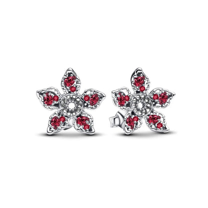 925 Sterling Silver Snowflake Heart Earrings | Fine Stud Earrings for Women