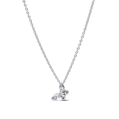 925 Sterling Silver Butterfly Heart Necklace and Earrings Set | Fine Jewelry for Women
