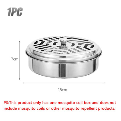 Round Mosquito Coil Holder with Cover | Stainless Steel Burner Tray