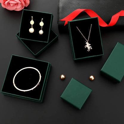 Luxury Jewelry Gift Box Set – White & Dark Green Case