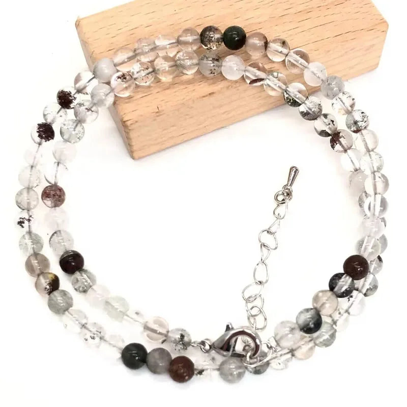 2025 Natural Stone Crystal Choker Necklace | 4mm Bohemian Adjustable Choker