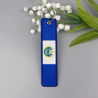 National Flags Embroidered Key Fob | Fashion Keychain Gift for Men and Women