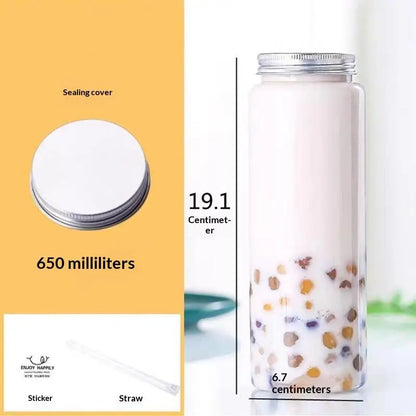 Plastic Disposable Square Bottle 500ML 650ML | Leakproof Juice, Milk Tea & Yogurt Container for Home and Commercial Use