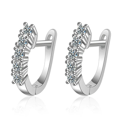 0.5ct Moissanite Stud Earrings for Women | 925 Sterling Silver Huggies