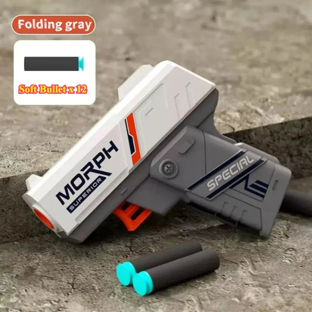 Mini Shell Soft Bullet Launcher Toy Gun | Manual Loading Stress Relief Toy for Outdoor Fun