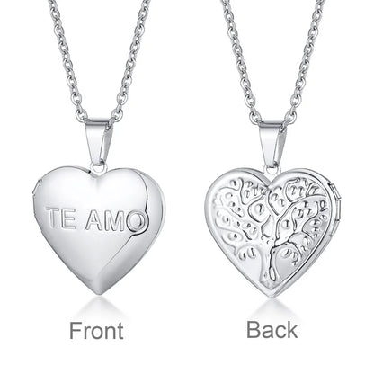 Heart Photo Locket Necklace for Women | Openable Stainless Steel Promise Jewelry